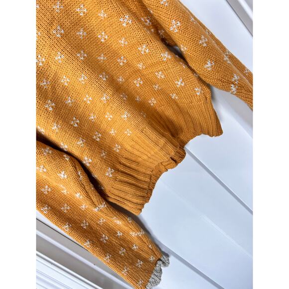 &Merci Womens Doll Collar Knit Button-Up Cardigan Sweater Yellow Cream SZ Medium - Picture 9 of 13